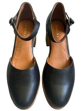 Patina Leather Mary Jane Block Heel Sandals Women’s Size 9.5 Handmade In Mexico